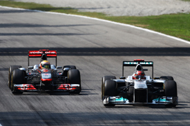 Michael Schumacher Mercedes Lewis Hamilton McLaren 2011 Italian Grand Prix