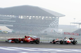 Felipe Massa leads Lewis Hamilton in India