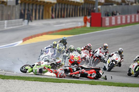 Valencia MotoGP start crash