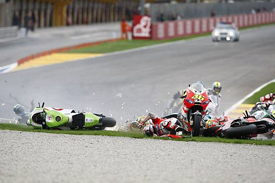 Valencia MotoGP start crash