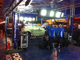 Mikko Hirvonen's Ford in Rally GB service