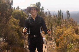 A nine-hour hike, while suffering from altitude sickness, greeted Sims on day four