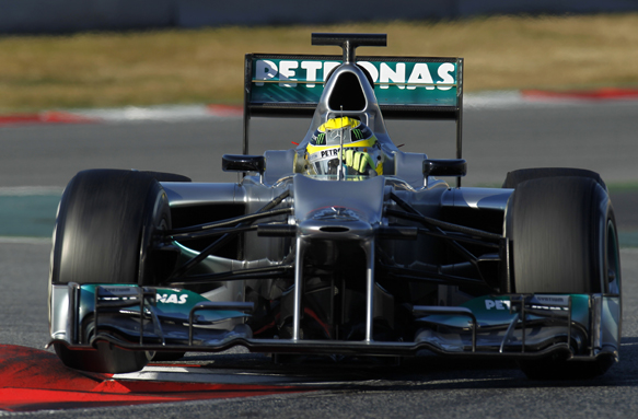 Mercedes Nico Rosberg Barcelona F1 test 2012