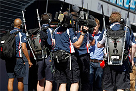 Williams crew with TV cameras (Or is it Sky staff?)