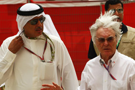 Circuit boss Zayed Alzayani and F1 supremo Bernie Ecclestone faced a busy weekend