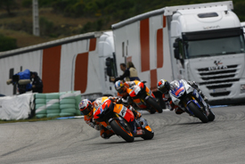 Casey Stoner leads at Estoril
