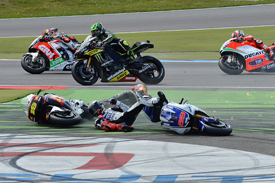 Alvaro Bautista and Jorge Lorenzo collide at Assen