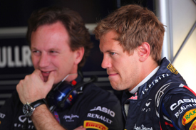 Sebastian Vettel and Christian Horner