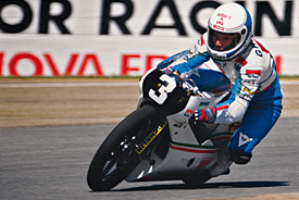 Fausto Gresini in action in 1985