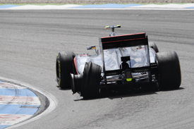 Lewis Hamilton with puncture, Hockenheim