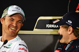 Rosberg and Vettel shared a laugh during the press conference