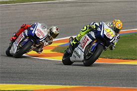 Lorenzo and Rossi during the 2010 season