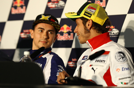Jorge Lorenzo and Valentino Rossi