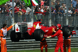 Fernando Alonso's stopped Ferrari, Monza 2012