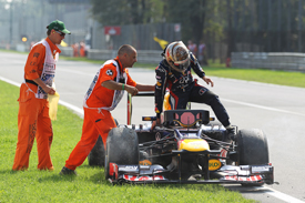 Sebastian Vettel retires at Monza