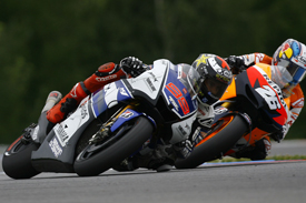 Jorge Lorenzo and Dani Pedrosa battle at Brno, 2012