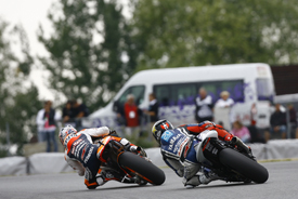 Jorge Lorenzo and Dani Pedrosa battle at Brno, 2012