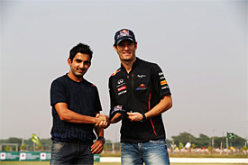 Gautam Gambhir with Mark Webber