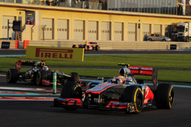 Lewis Hamilton leads in Abu Dhabi