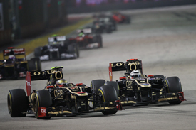 Romain Grosjean and Kimi Raikkonen, Lotus, Abu Dhabi 2012
