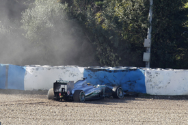hamilton lewis mercedes f1 crash accident caused brake formula test autosport rear his crashes issue testing problems team