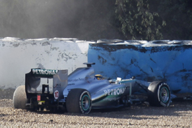 Lewis Hamilton crash, Jerez February 2013