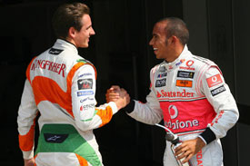 Lewis Hamilton Adrian Sutil F1