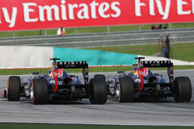 Vettel and Webber get close