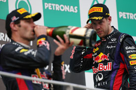 Mark Webber and Sebastian Vettel Red Bull F1 2013 Malaysia
