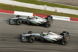 Nico Rosberg and Lewis Hamilton, Mercedes, Malaysian GP, Sepang, 2013