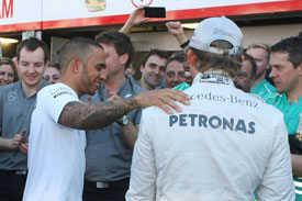 Lewis Hamilton Nico Rosberg Mercedes F1 2013