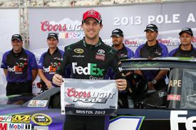 Denny Hamlin takes Bristol NASCAR pole 2013