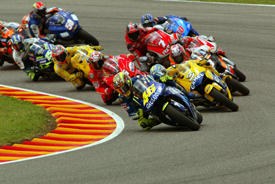 Rossi was unbeatable at Mugello from 2002-08. Here he leads the field in '04