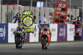 Marc Marquez and Valentino Rossi, Qatar MotoGP 2014
