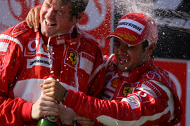 Rob Smedley and Felipe Massa on the 2006 Turkish GP podium