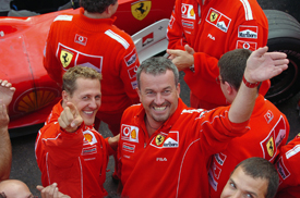 Nigel Stepney and Michael Schumacher, Belgian GP 2004