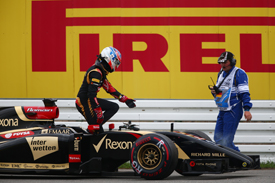Romain Grosjean, Lotus, retires, German GP 2014, Hockenheim