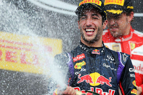 Daniel Ricciardo wins the 2014 Hungarian GP