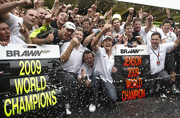 Brawn GP celebrates winning both 2009 world championships