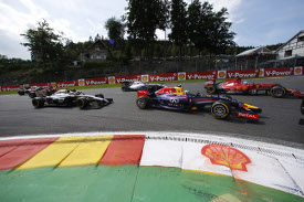 Vettel and Magnussen at Spa.