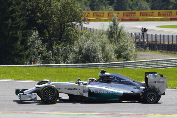 Lewis Hamilton, Mercedes, puncture, Belgian GP 2014, Spa