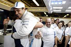 Felipe Massa celebrates second in the 2014 Abu Dhabi Grand Prix