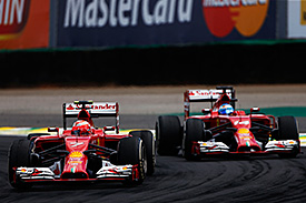 An unusual sight: Raikkonen in front of Alonso