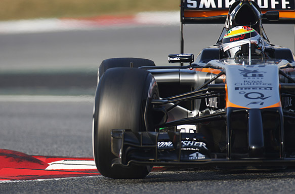 Sergio Perez, F1 testing Barcelona 2015