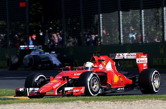Sebastian Vettel leads Felipe Massa, Australian GP 2015