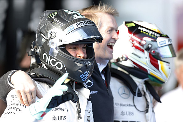 Nico Rosberg and Lewis Hamilton, Australian GP 2015