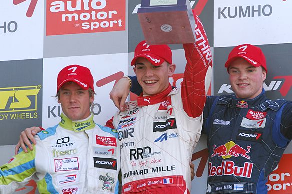 Jules Bianchi, Sam Bird, Mika Maki, Le Mans Euro F3 podium 2009