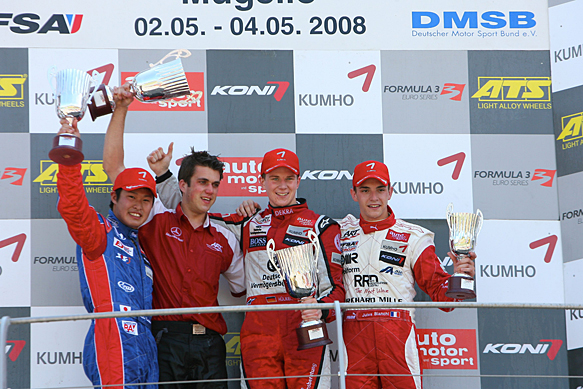 Nico Hulkenberg, Koudai Tsukakoshi, Jules Bianchi, Mugello Euro F3 2008