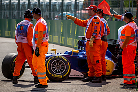Marcus Ericsson, Sauber, crash, Belgian GP 2015, Spa