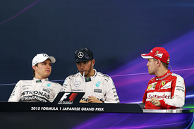 Lewis Hamilton, Nico Rosberg and Sebastian Vettel